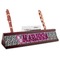 Zebra Red Mahogany Nameplates with Business Card Holder - Angle