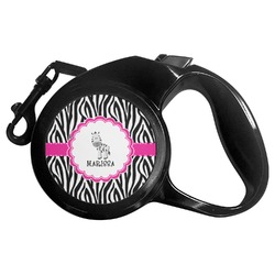 Zebra Retractable Dog Leash - Small (Personalized)