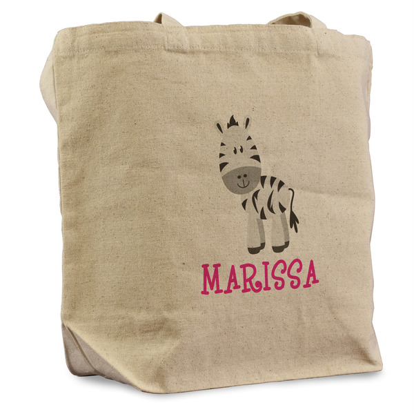 Custom Zebra Reusable Cotton Grocery Bag (Personalized)