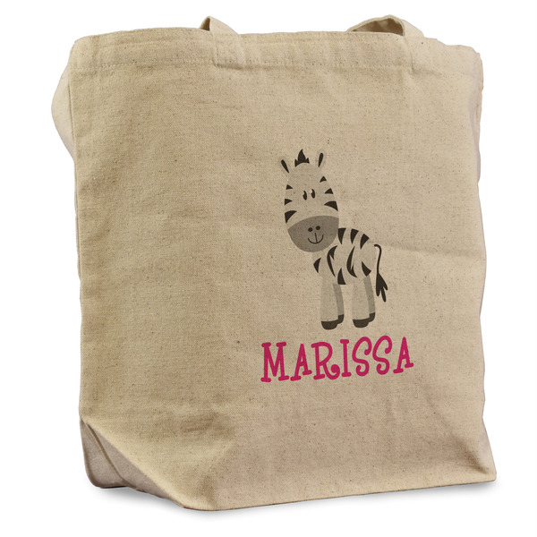 Custom Zebra Reusable Cotton Grocery Bag - Single (Personalized)