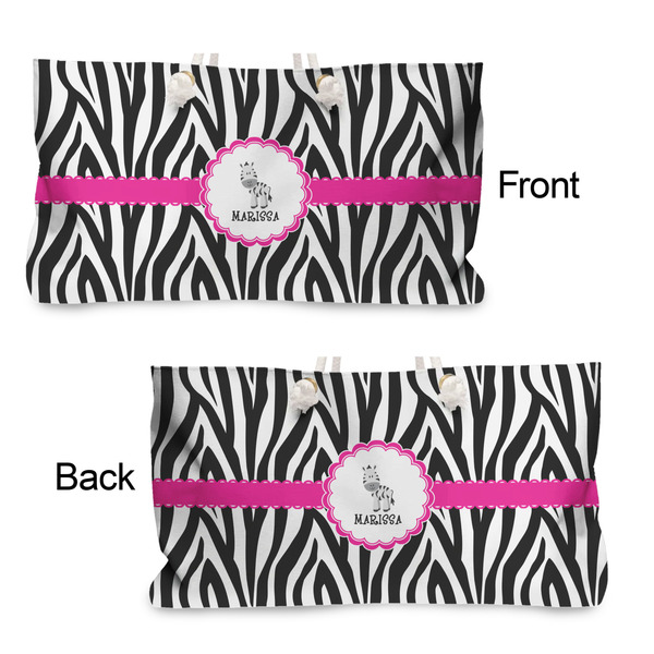 Zebra Large Rope Tote - From & Back View