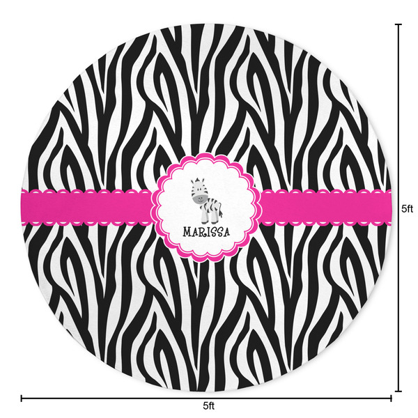Zebra Round Area Rug - Size