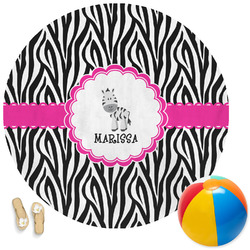 Zebra Round Beach Towel (Personalized)