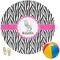 Zebra Round Beach Towel (Personalized)