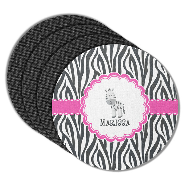 Zebra Round Coaster Rubber Back - Main