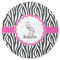 Zebra Round Coaster Rubber Back - Single