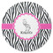 Zebra Round Rubber Backed Coaster (Personalized)