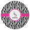 Zebra Round Rubber Backed Coaster (Personalized)