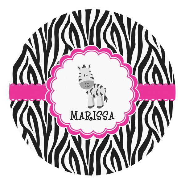 Custom Zebra Round Decal - Large (Personalized)