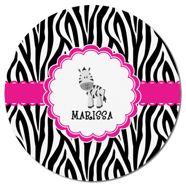 Zebra Round Fridge Magnet - FRONT