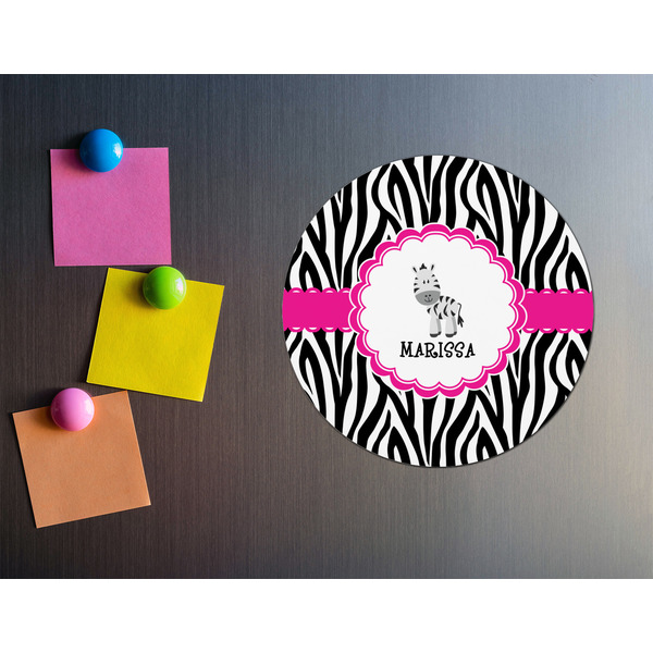 Zebra Round Fridge Magnet - LIFESTYLE