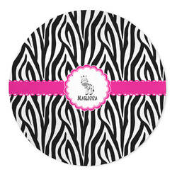 Zebra 5' Round Indoor Area Rug (Personalized)