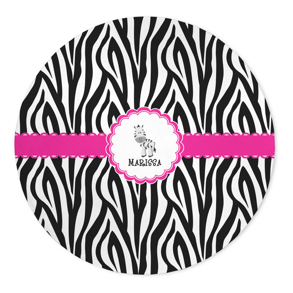 Custom Zebra 5' Round Indoor Area Rug (Personalized)