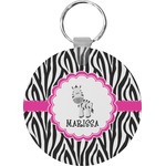 Zebra Round Plastic Keychain (Personalized)