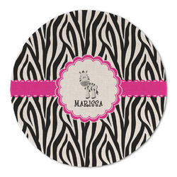 Zebra Round Linen Placemat (Personalized)