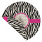 Zebra Round Linen Placemats - Front (folded corner double sided)