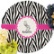 Zebra Round Linen Placemats - Front (w flowers)
