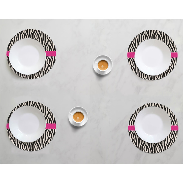 Zebra Round Linen Placemats - LIFESTYLE (set of 4)