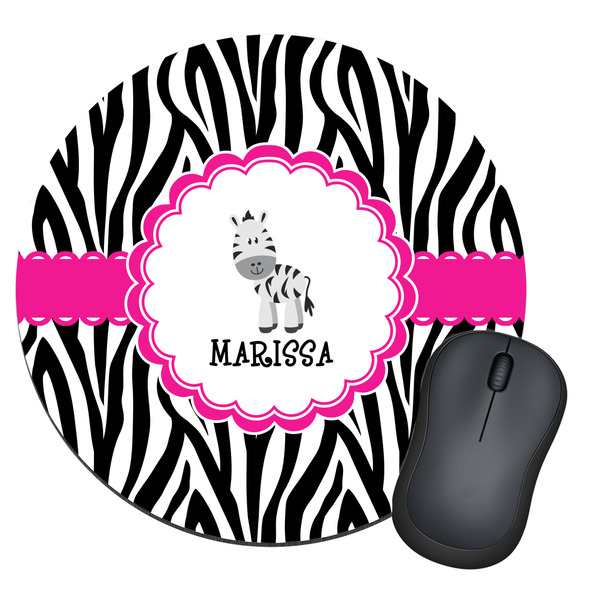 Custom Zebra Round Mouse Pad (Personalized)