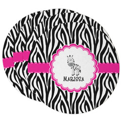Zebra Round Paper Coasters w/ Name or Text