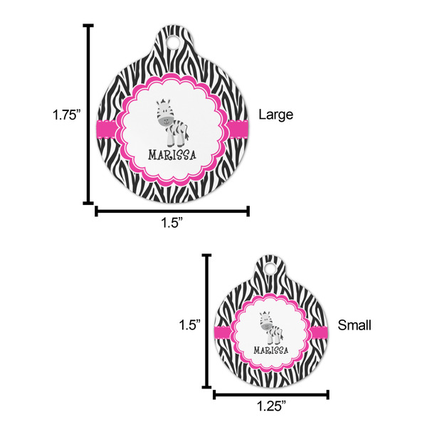 Zebra Round Pet ID Tag - Large - Comparison Scale