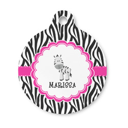 Zebra Round Pet ID Tag - Small (Personalized)