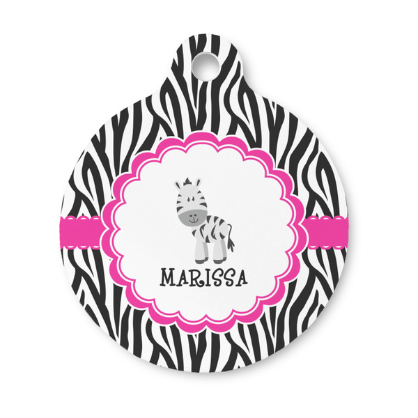 Custom Zebra Round Pet ID Tag - Small (Personalized)