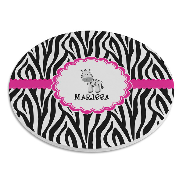 Zebra Round Stone Trivet - Angle View