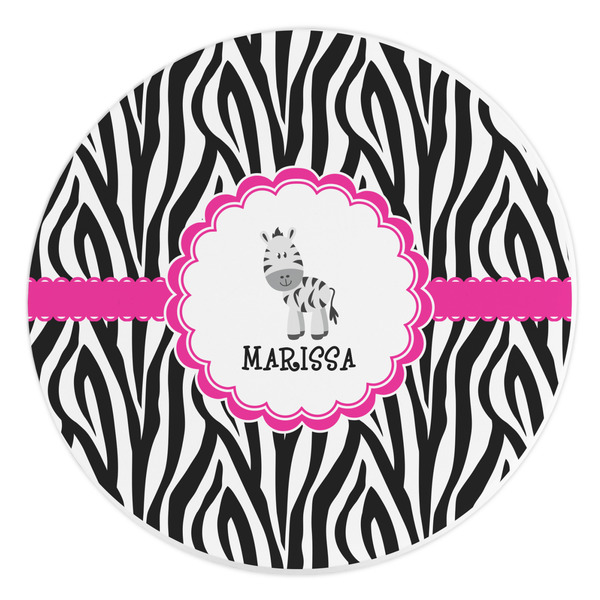 Custom Zebra Round Stone Trivet (Personalized)