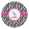 Zebra Round Stone Trivet - Front View
