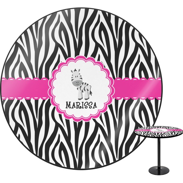 Custom Zebra Round Table - 30" (Personalized)