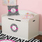 Zebra Round Wall Decal on Toy Chest