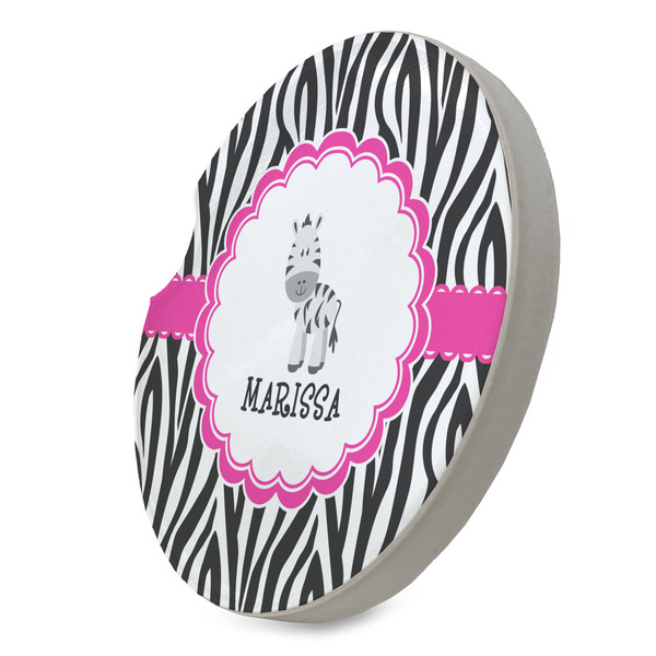 Zebra Sandstone Car Coaster - STANDING ANGLE