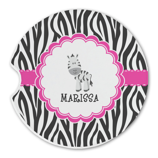 Custom Zebra Sandstone Car Coaster - Single (Personalized)
