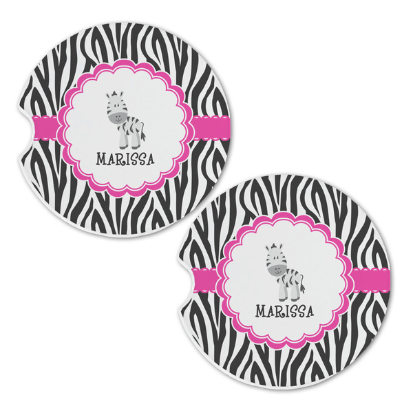 Zebra Sandstone Car Coasters - Set of 2