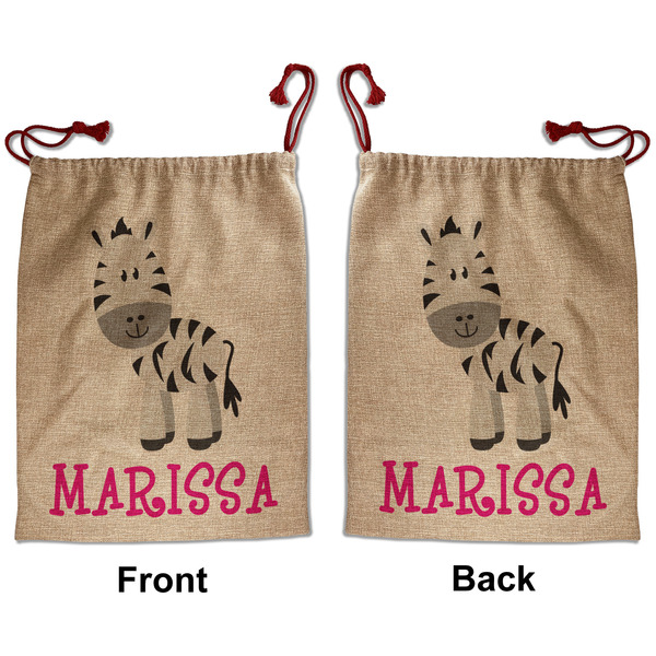 Zebra Santa Bag - Front and Back