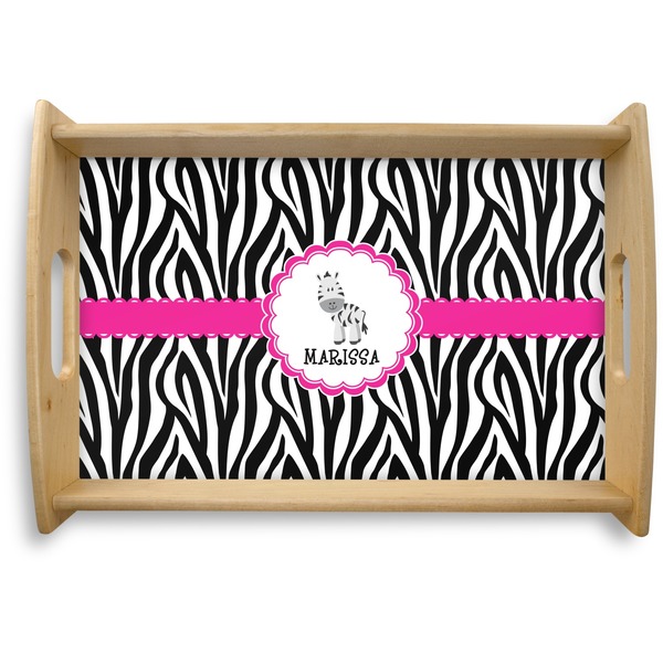 Custom Zebra Natural Wooden Tray - Small (Personalized)