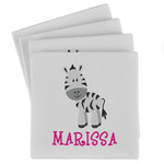 Zebra Absorbent Stone Coasters - Set of 4 (Personalized)