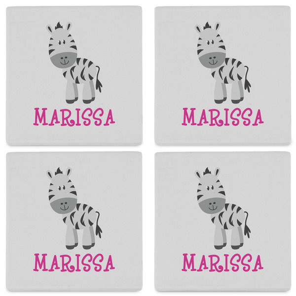 Zebra Set of 4 Sandstone Coasters - See All 4 View