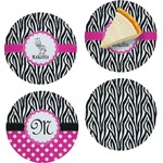 Zebra Set of 4 Glass Appetizer / Dessert Plate 8" (Personalized)