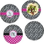 Zebra Set of 4 Glass Lunch / Dinner Plate 10" (Personalized)