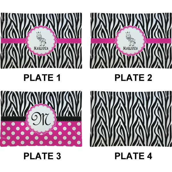 Zebra Set of Rectangular Appetizer / Dessert Plates (Approval)