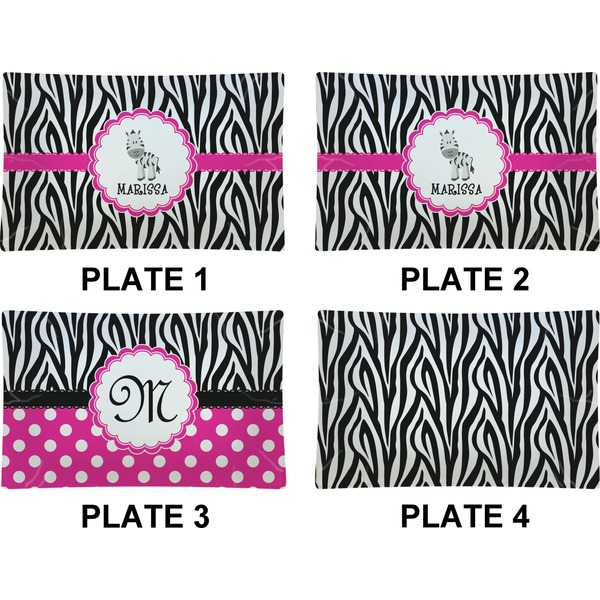Zebra Set of Rectangular Dinner Plates (Approval)