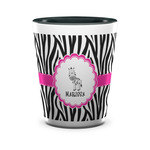 Zebra Ceramic Shot Glass - 1.5 oz - Two Tone - Single (Personalized)