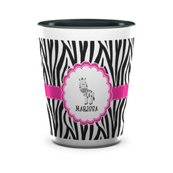 Zebra Ceramic Shot Glass - 1.5 oz - Two Tone - Single (Personalized)