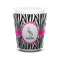 Zebra Ceramic Shot Glass - 1.5 oz - White - Set of 4 (Personalized)