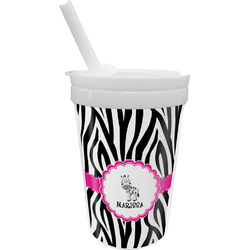 Zebra Sippy Cup with Straw (Personalized)