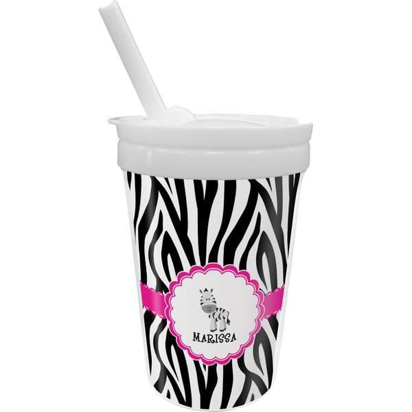 Custom Zebra Sippy Cup with Straw (Personalized)