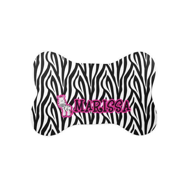 Custom Zebra Bone Shaped Dog Food Mat (Small) (Personalized)