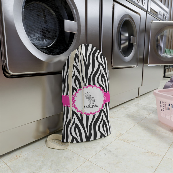 Zebra Small Landry Bag - In Context